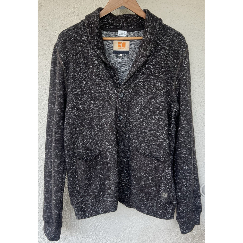 Boss Orange Hugo Boss Mens Sweater Cardigan Brown Wolko Wool Cotton Shawl Collar